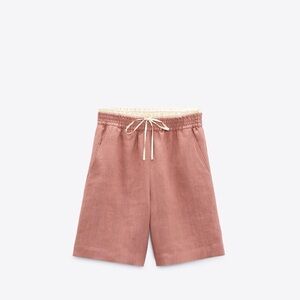 Zara linen bermuda shorts with underwear waist